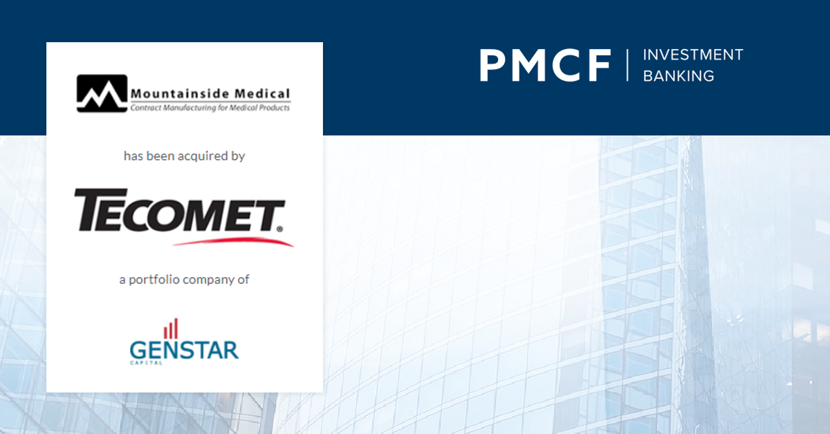 PMCF Advises Mountainside Medical In Its Sale Transaction To Inc.